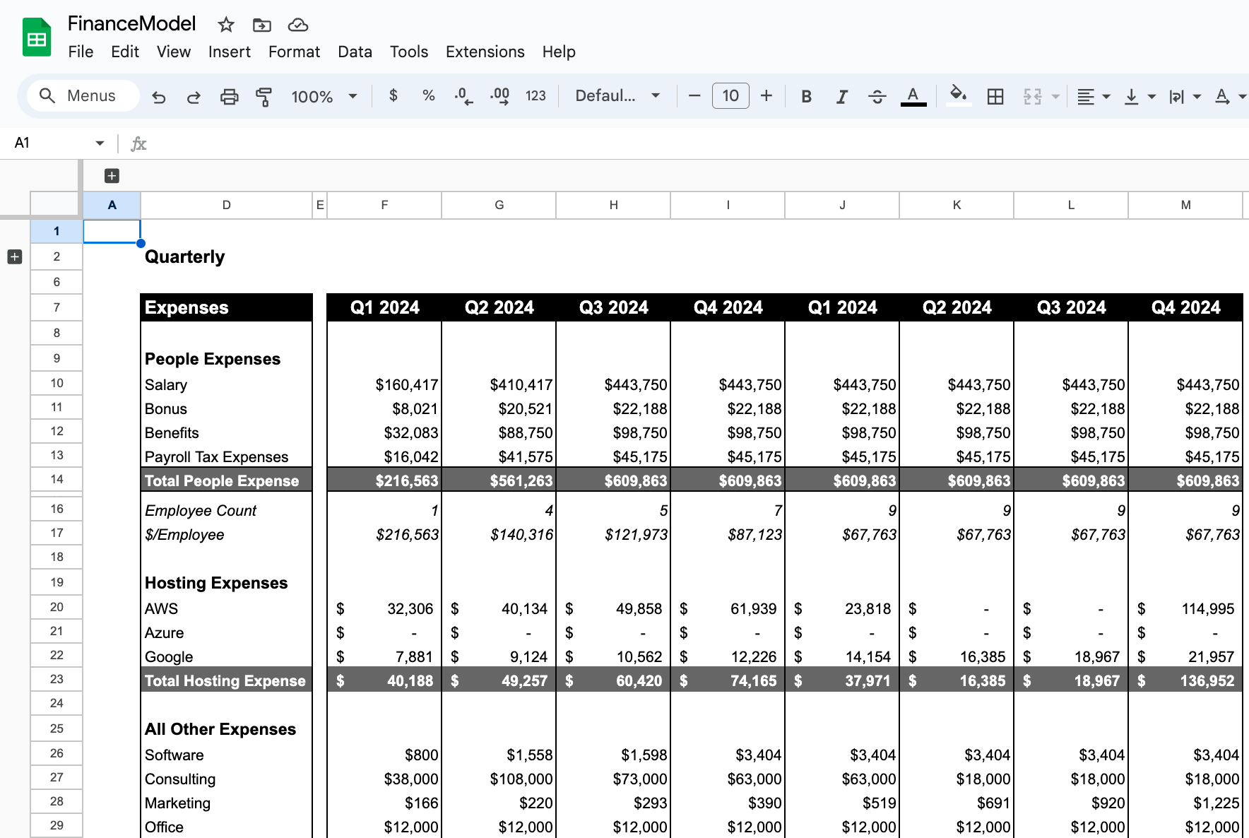 Link to EightLake Startup Finance Template